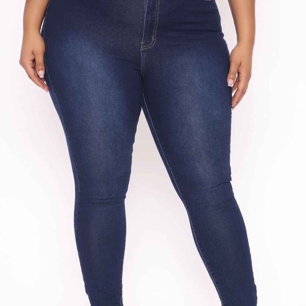 Pre-loved High Rise Skinny Jeans-Dark Blue - Picture 7 of 9